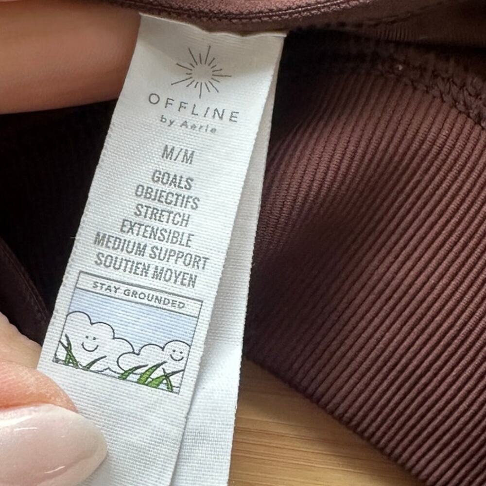 Aerie Women's Brown Ribbed Bralette, Size Medium, Like New - Picture 4 of 4